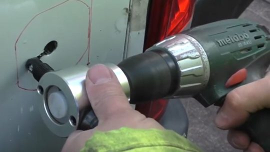 Sheet metal nibbler drill attachment: THE tool for your camper conversion
